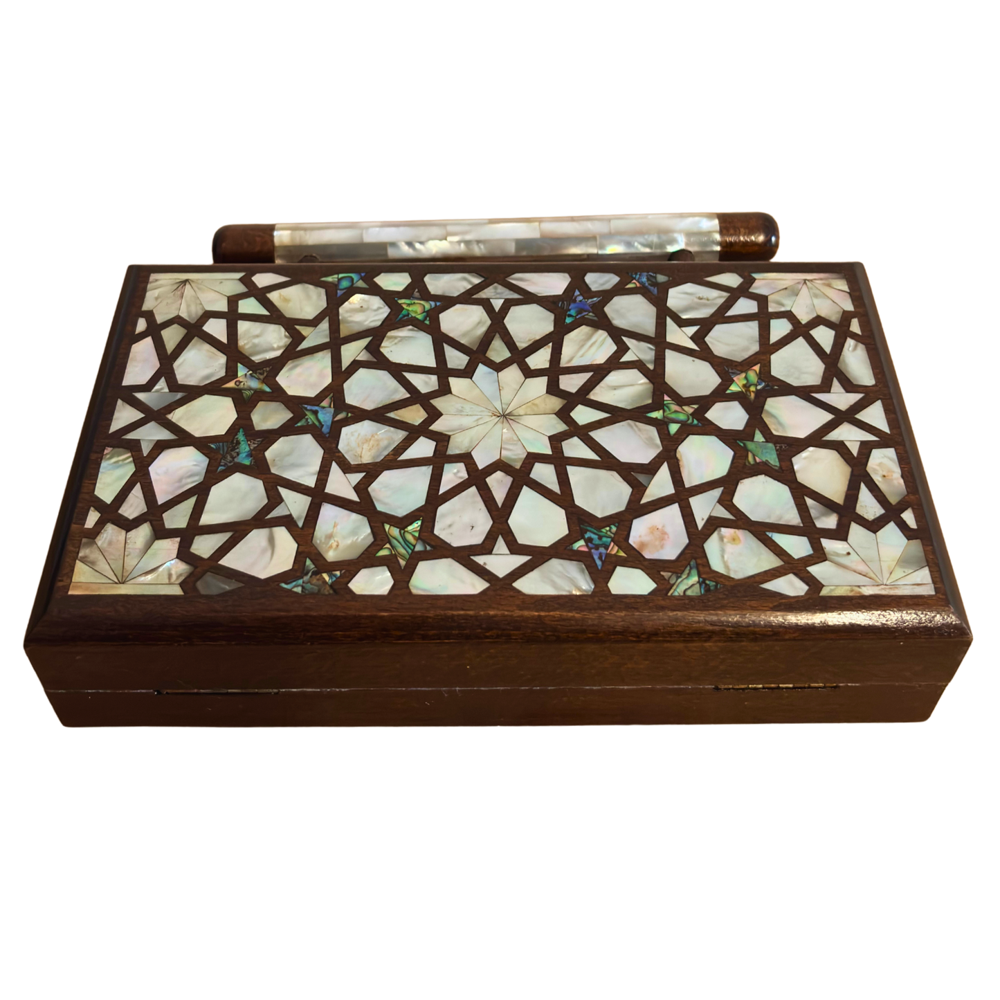 Falak – Luxury Damascene Clutch with Mother of Pearl & Brocade Interior