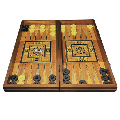 Tavolo Damaschino da Scacchi e Backgammon Fatto a Mano da Gaby Al Dayeh – Design Classico
