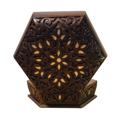 Handcrafted Luxury Carved Box – Mother of Pearl & Velvet Elegance