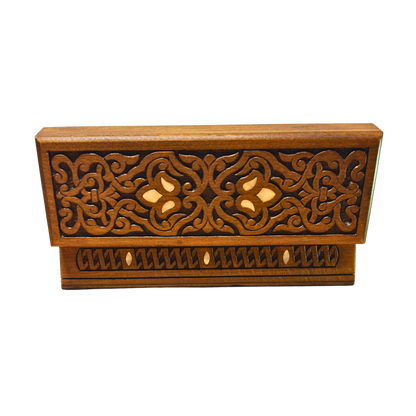 Handcrafted Luxury Carved Box – Mother of Pearl & Velvet Elegance