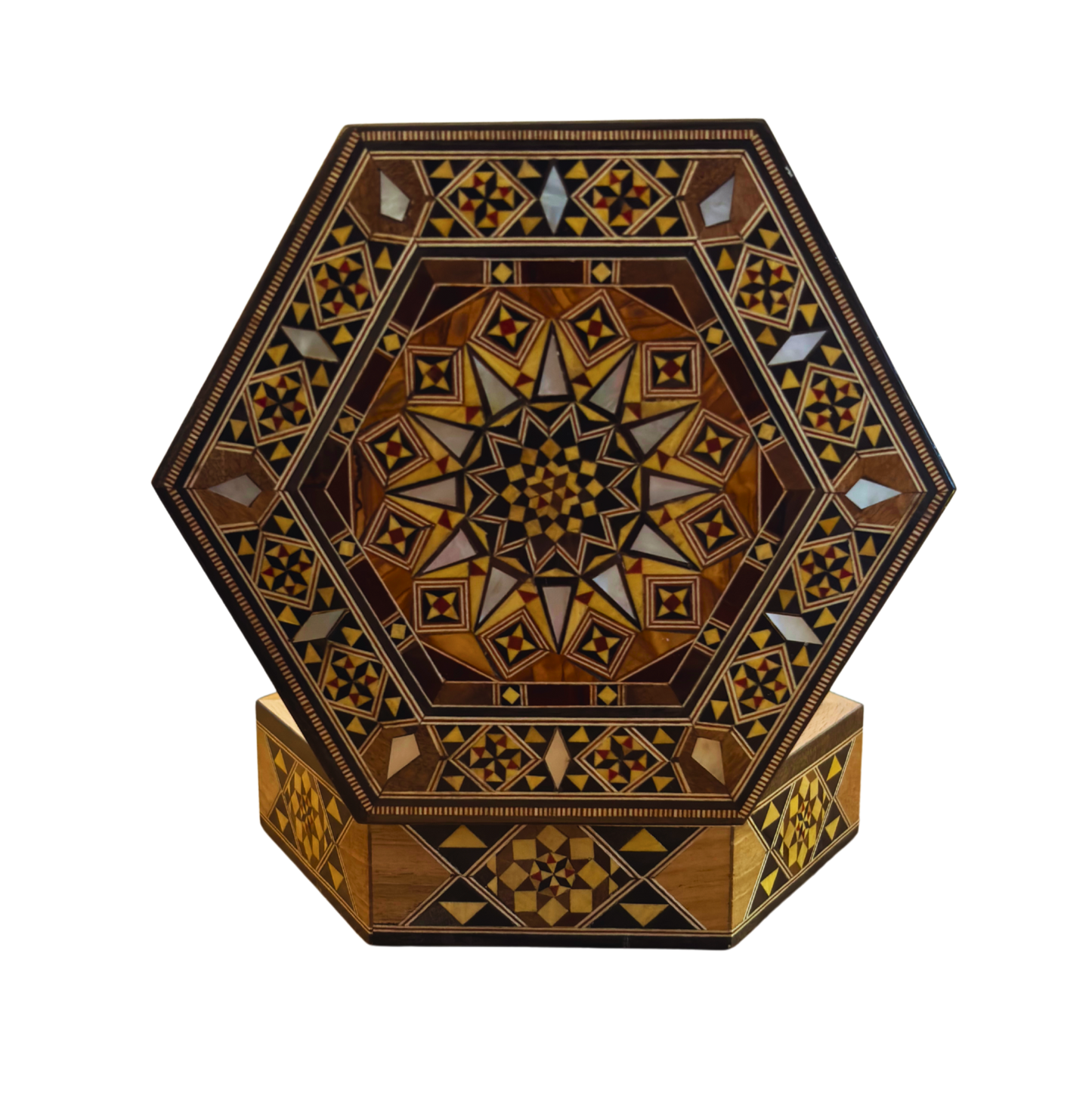 El Yapımı Şam Mozaik Kutusu – Sedef & Kadife Zarafeti