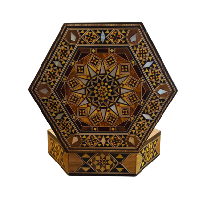 El Yapımı Şam Mozaik Kutusu – Sedef & Kadife Zarafeti