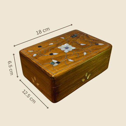 Handcrafted Damascene Luxury Box – Mother of Pearl & Velvet Elegance