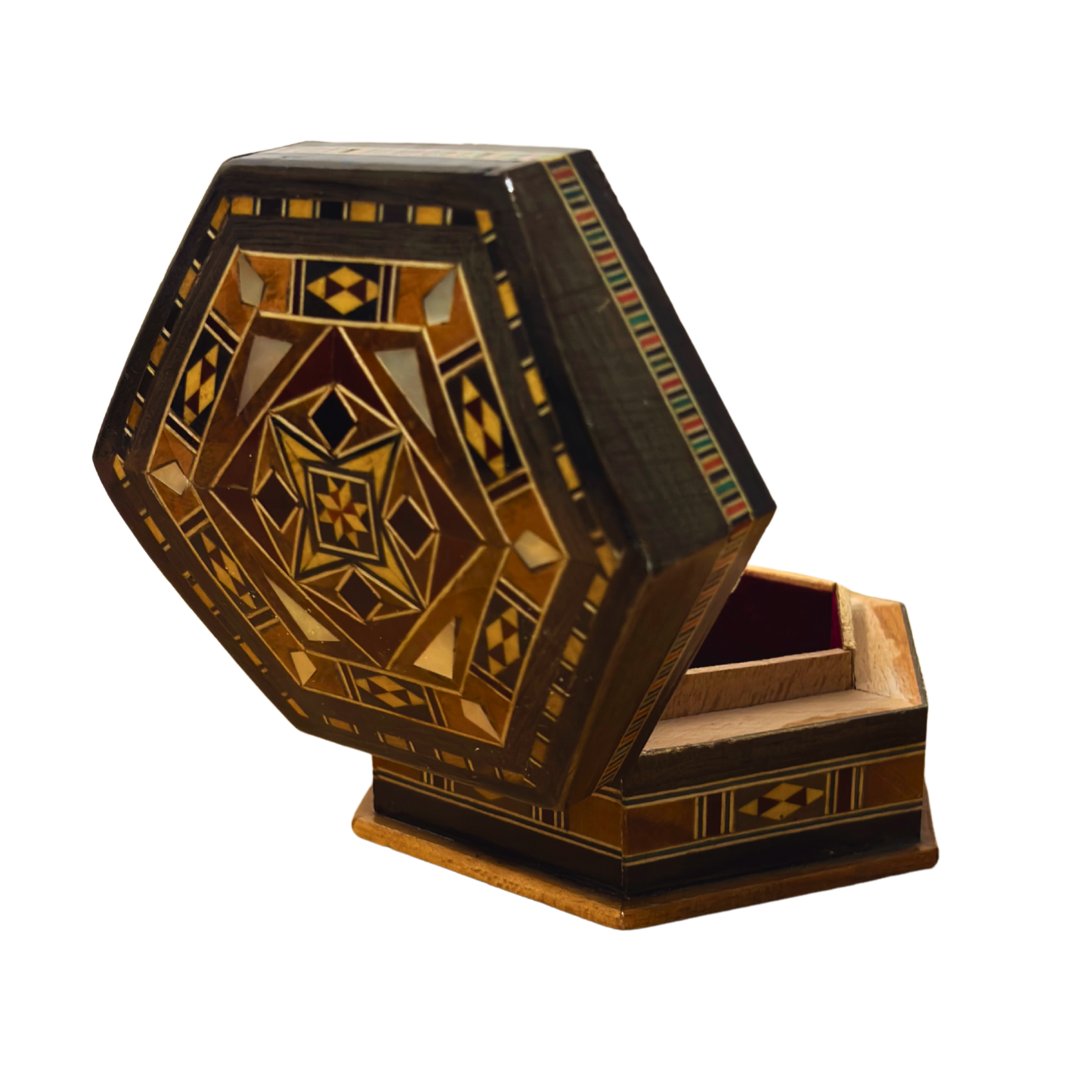 Handgemaakte Mozaïekdoos uit Damascus – Traditionele Kunst & Fluweel