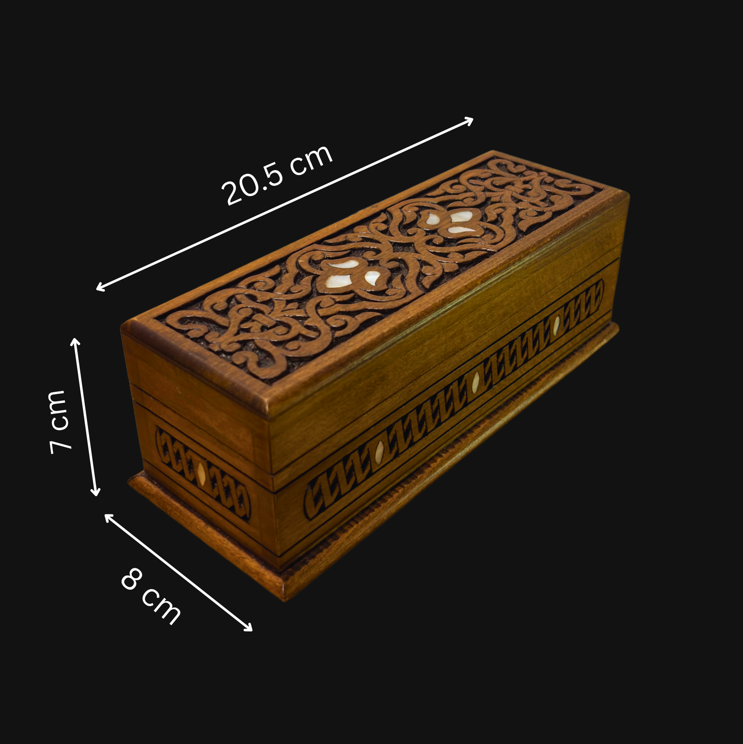 Handcrafted Luxury Carved Box – Mother of Pearl & Velvet Elegance