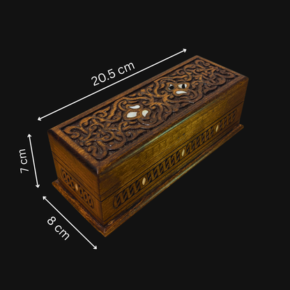 Handcrafted Luxury Carved Box – Mother of Pearl & Velvet Elegance