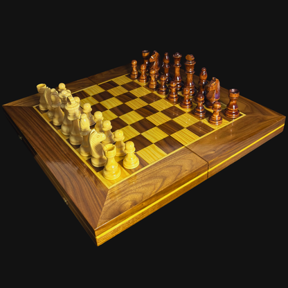 Table Damasquinée d’Échecs et de Backgammon Faite à la Main par Gaby Al Dayeh – Design Classique