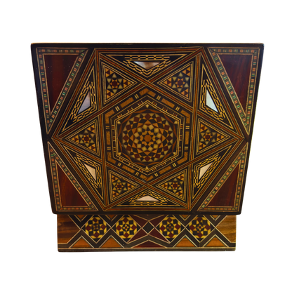 Refined Damascene Mosaic Box by Master Gaby Al Dayeh – Mother of Pearl & Velvet Interior